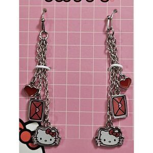 Sanrio Hello Kitty Claire's enamel earrings envelope heart chain new